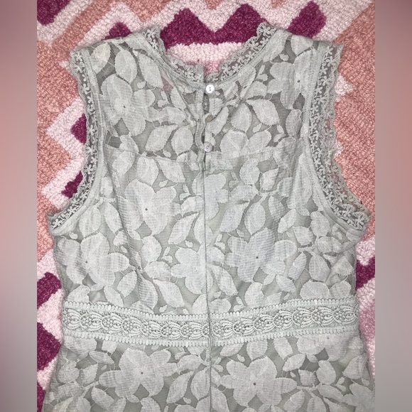 Sage green Mini Altar’d State Lace Dress Size Large - Picture 9 of 12